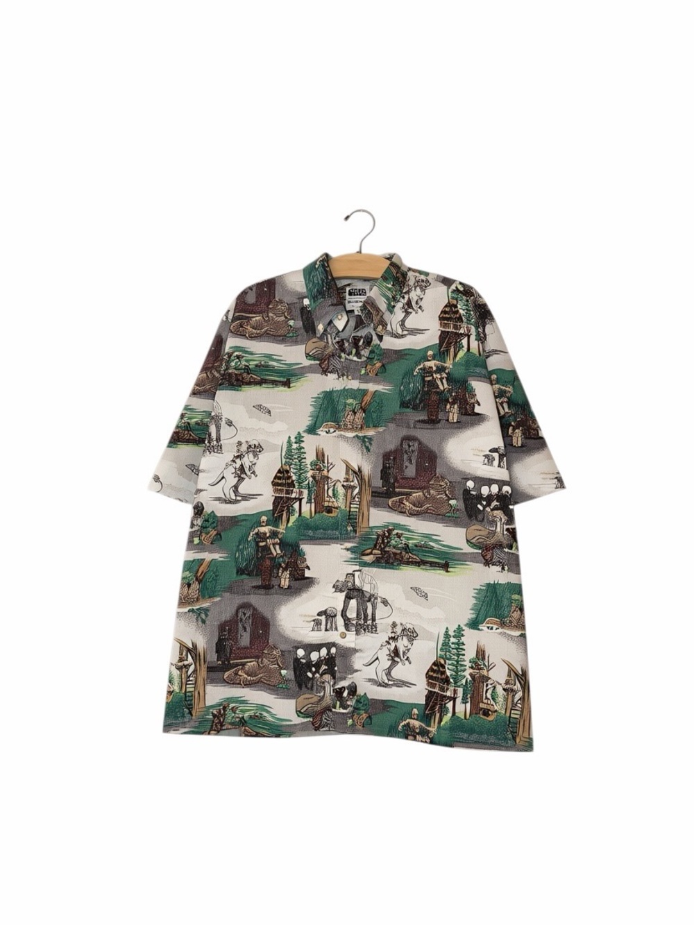 Reyn Spooner Mens White Star Wars Rebels, Aliens Droids Button-Down XL Hawaiian